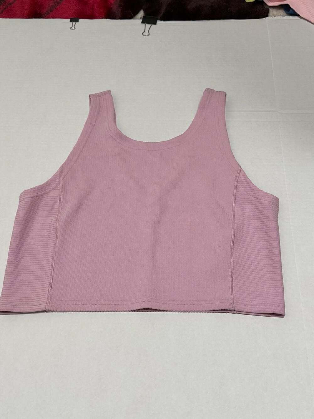 Lululemon Hold Tight Cropped Tank Size 10 Pink Ribbed
